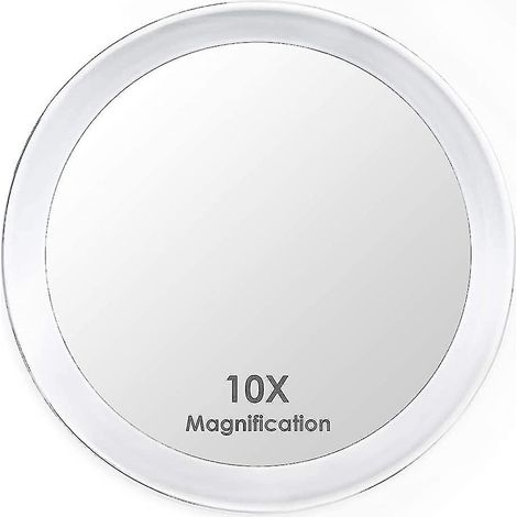 Miroir Grossissant 10x Avec 3 Ventouses, Miroir De Maquillage Avec Grossissement 10x