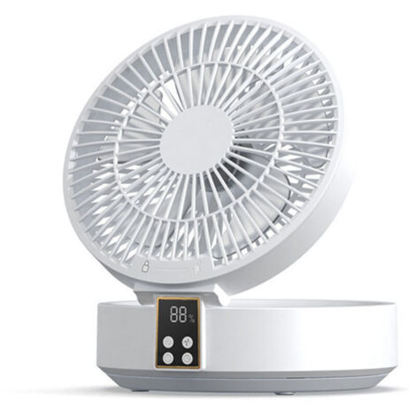 Leiser 1000-mah-tischventilator – Leistungsstarker Turbinenmotor – 3 Geschwindigkeitsstufen – 120°-drehung – Led-fernbedienung