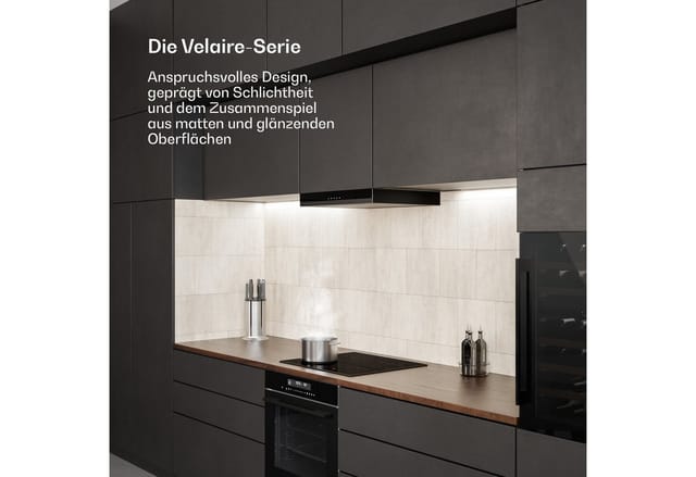 Klarstein Velaire Induktionskochfeld - 60cm, 4-Zonen, 7000W Boost, Touch-Slider, Timer, Kindersicherung, Restwärmeanzeige, Ceran, Einbau Kochfeld