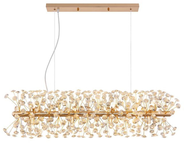 Hängeleuchte Pendelleuchte Esszimmerlampe LED 12-Flammig Kristall klar gold G9