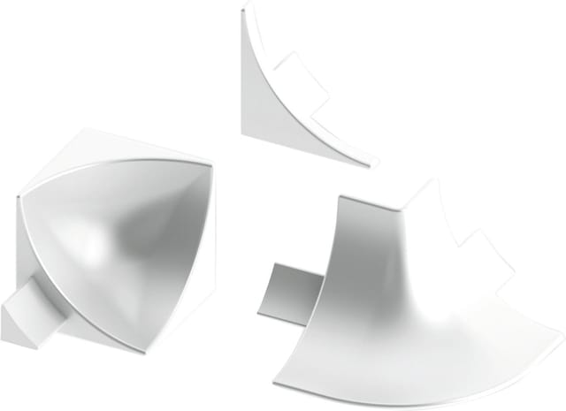 alfer Zubehör-Set 12 mm 12 mm PVC (Kunststoff) glatt brillantweiss Sockelleiste