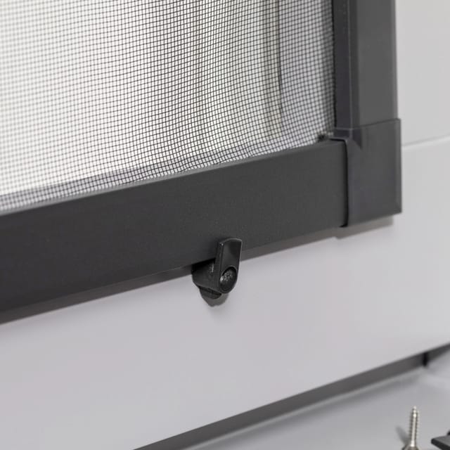 Primaster Vorreiber-Set für Fliegenschutzfenster anthrazit - 4 Stück LED Stern