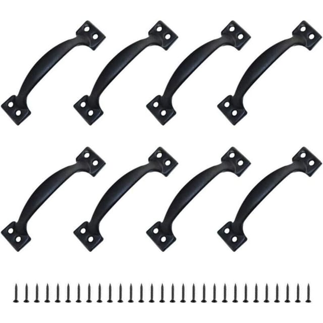 8 Rustikale Möbelgriffe/türknöpfe Aus Zinklegierung Mit Lochabstand Für Küche, Scheunentür, Garten, Schuppen (120 Mm)