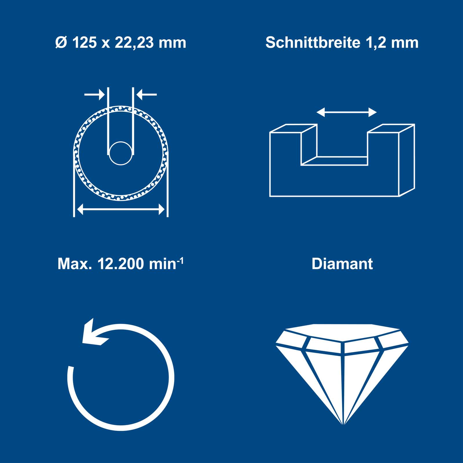 Diamantklinge 125x22,23 mm 9t fur Scheppach mnf2250 Mauernutfrase Bild 3
