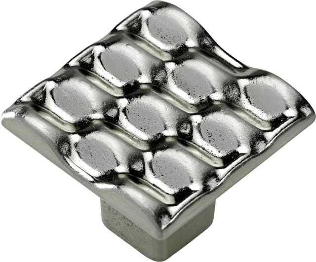 Hettich Möbelknopf Zinkdruckguss Edelstahl-Optik 25,0 x 25,0 mm - 1 Stück Möbelgriff