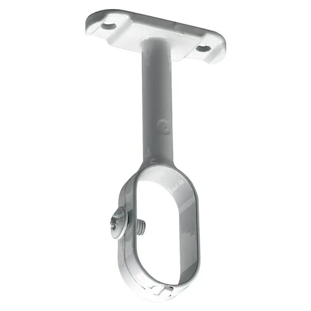 Hettich Schrankrohrmittelträger für ovale Rohre Ø 15 / 30 mm, weiß Möbelbeschlag