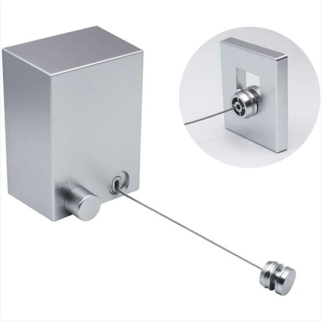 4,2 M Lange, Einteilige, Einziehbare Wäscheleine Für Drinnen Und Draußen (silber) – 8,1 X 11,6 X 5,9 Cm