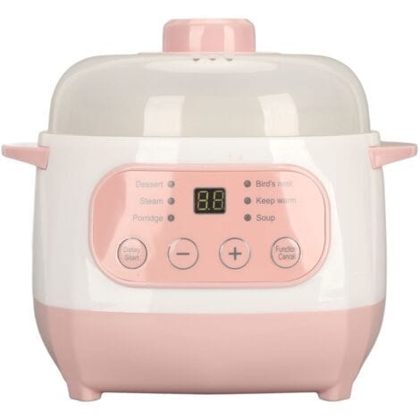 Schongarer, 200 W, 1 L, Kleiner Schongarer Mit Keramik-innentopf, Einstellbarer Temperatur Und Zeit, Mini-elektro-schongarer, Keramik-suppen- Und Breikocher