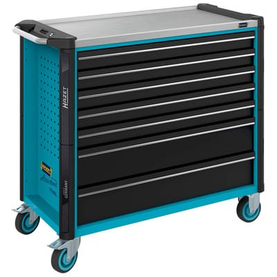 Werkstattwagen Assistent, Schubladen, flach: 5 x 81 x 870 x 398 mm, Schubladen, hoch: 2 x 166 x 870 x 398 mm, Art.Nr. 179NXXL-7 - Hazet