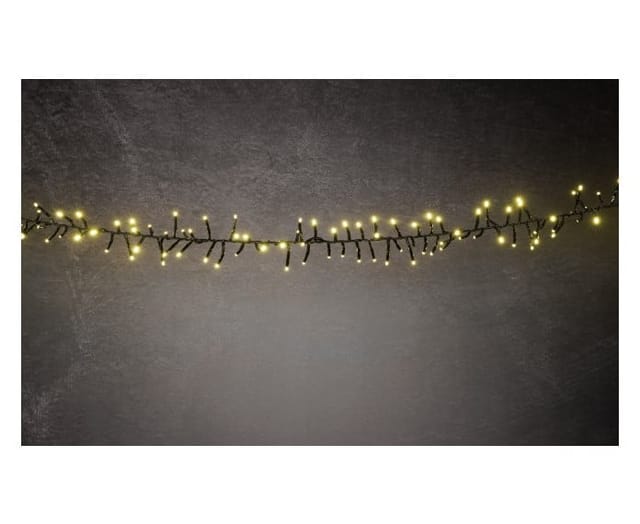 TrendLine LED-Lichterkette Cluster Außen 9 m warmweiß-schwarz mit Timer, Dimmer Lichterkette