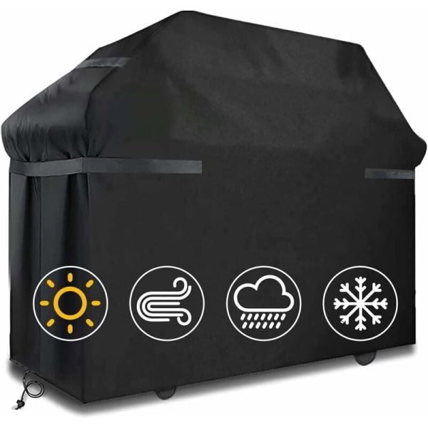 Housse De Barbecue Imperméable, Coupe-vent Et Résistante Aux Déchirures, Avec Sangles Et Sac De Rangement (145 X 61 X 117 Cm)
