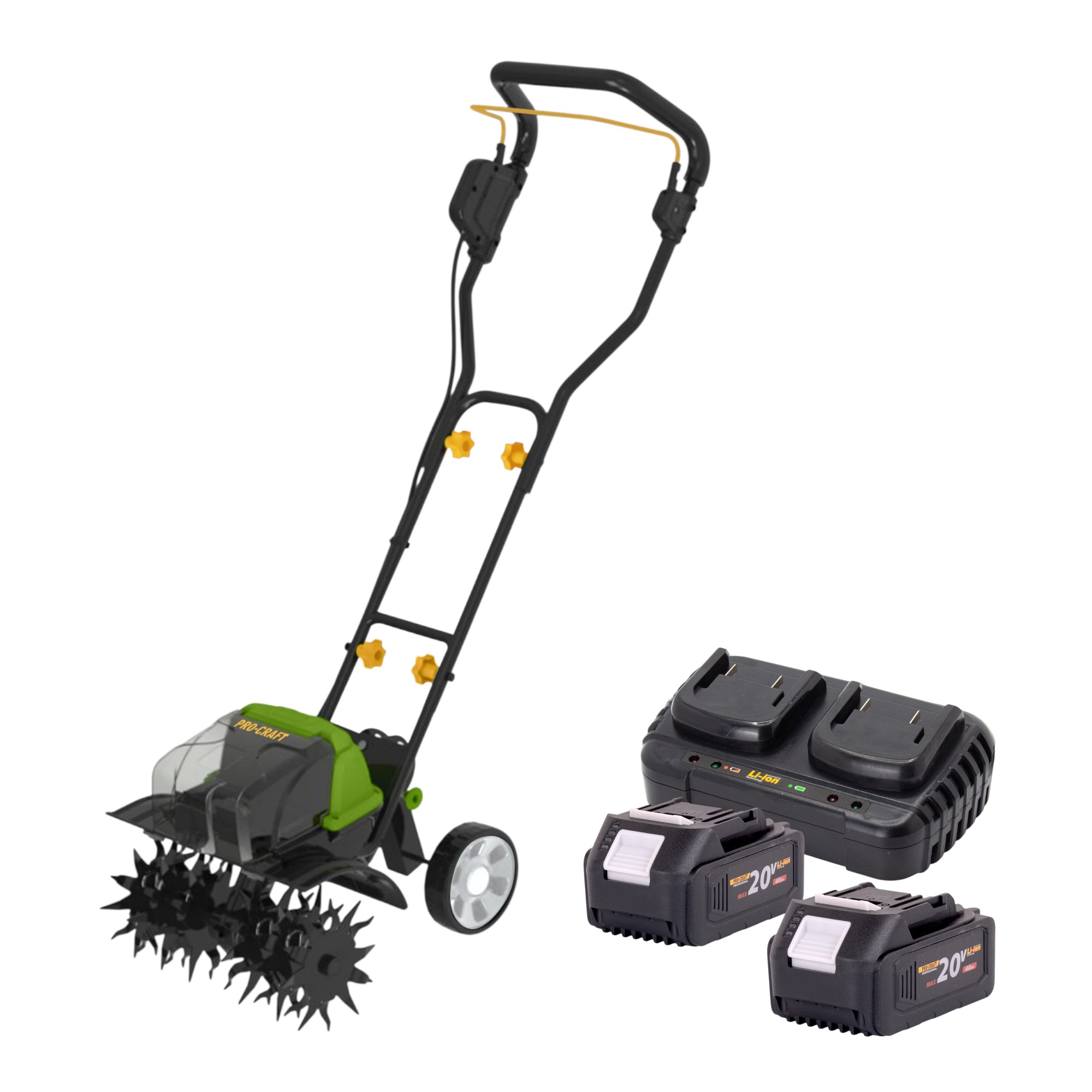 Procraft Ct20/2bb Akku Kultivator 40 V ( 2x 20 V ) 360 Mm Brushless + 2x Akku 4,0 Ah + Ladegerät