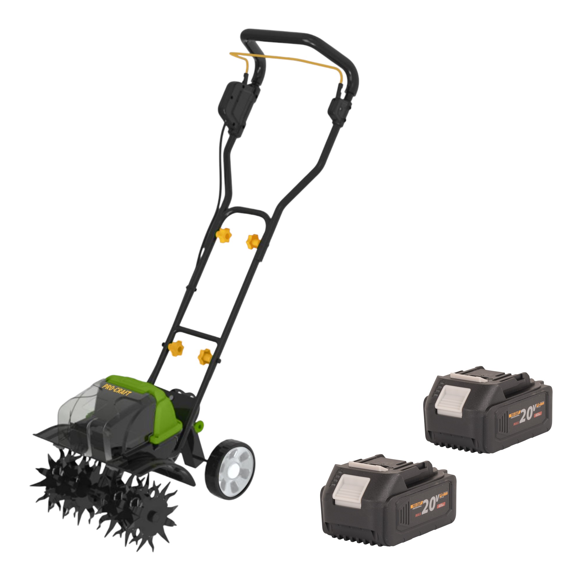 Procraft Ct20/2bb Akku Kultivator 40 V ( 2x 20 V ) 360 Mm Brushless + 2x Akku 4,0 Ah - Ohne Ladegerät