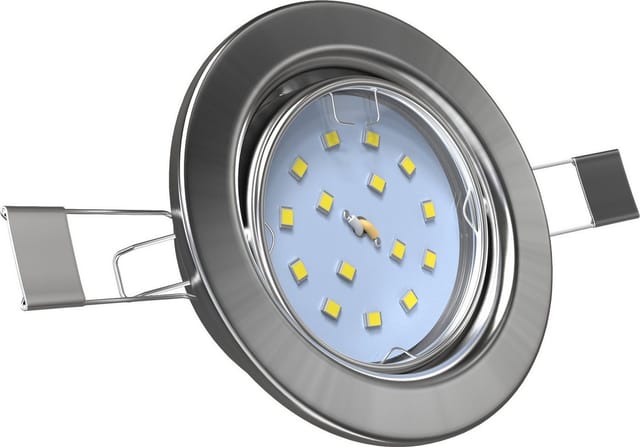 B.k.licht - Einbauspot 68mm 5er Set - 230V, 4,8W, 400lm, led, warmweiß, matt-nickel