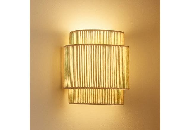 Wandleuchte, Wandlampe Innen "Anuva" aus Papier für Wohnzimmer & Esszimmer von Lindby