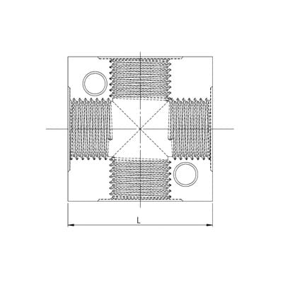 Kreuz-Verteiler, g 3/8 Aluminium, sw 25 - Riegler