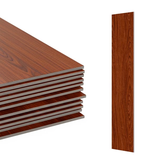 Relaxdays PVC Bodenbelag selbstklebend, 5m²/36 Stück, Holzoptik, Bad, Küche, Klebefliesen 91x15 cm, rutschfest, rotbraun
