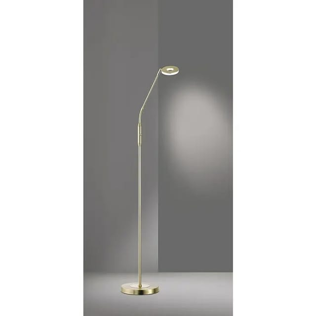 Led Stehlampe Leselampe dent Messing mit Dimmer, Höhe 150cm