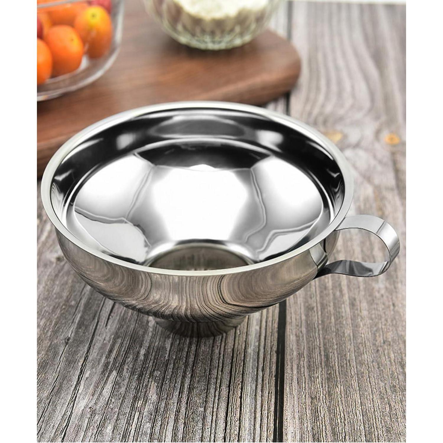 Edelstahl Trichter Mit Griff, 10cm Weitmund, Für Küche & Marmelade