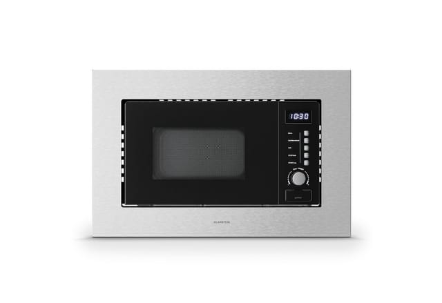 Klarstein Verosteel Einbaumikrowelle 60 cm mit Grill 20L, 700W Mikrowelle & 800W Grill, 8 Programme, Touch-Bedienung, Edelstahl, Auftaufunktion,