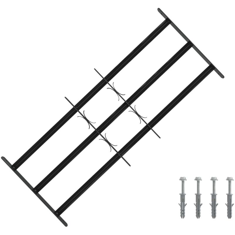 Fenstergitter Schwarz 116 x 45 cm Pulverbeschichteter Stahl vidaXL