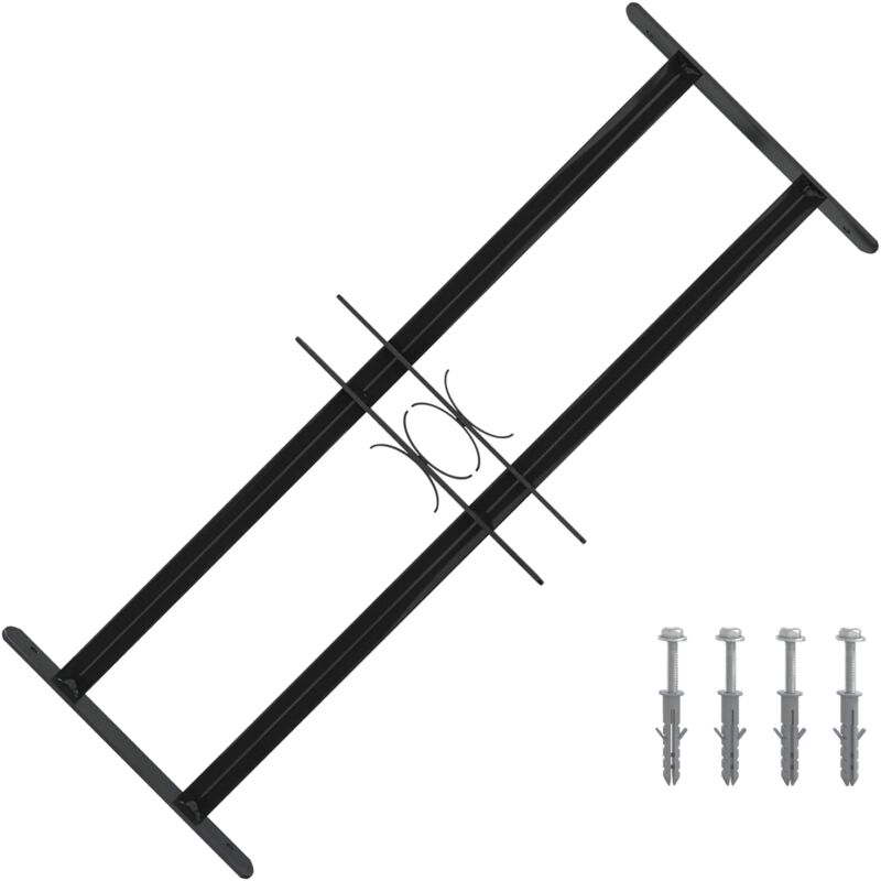 Fenstergitter Schwarz 76 x 30 cm Pulverbeschichteter Stahl vidaXL
