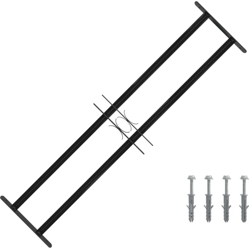 Fenstergitter Schwarz 115 x 30 cm Pulverbeschichteter Stahl vidaXL