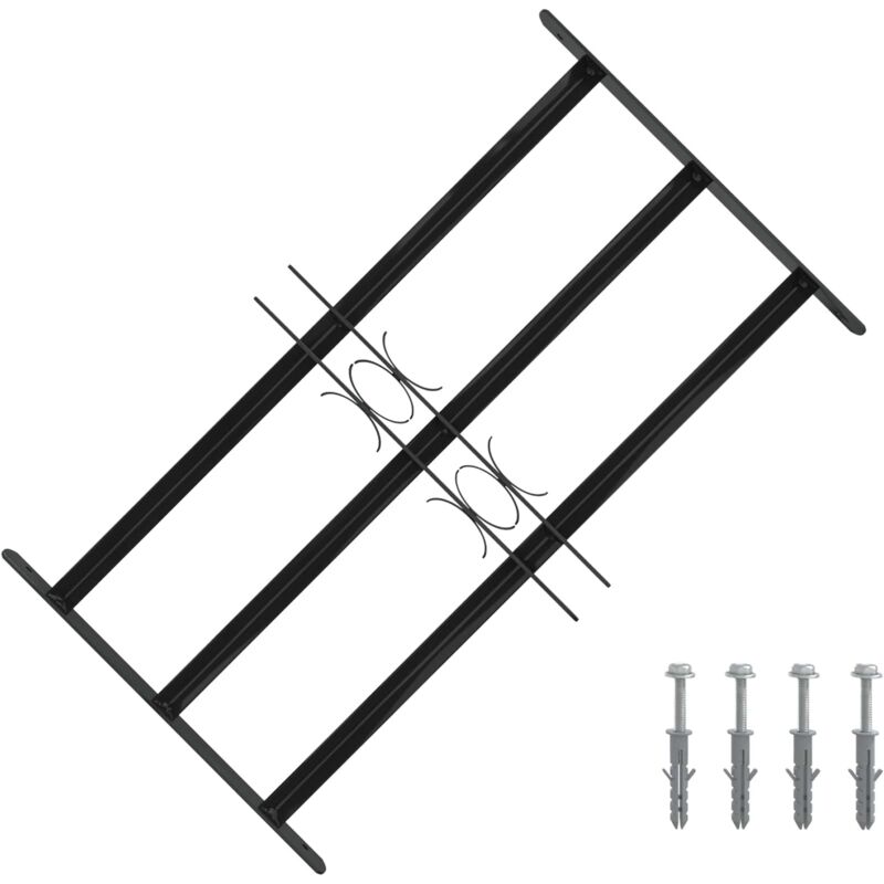 Fenstergitter Schwarz 75,5 x 45 cm Pulverbeschichteter Stahl vidaXL