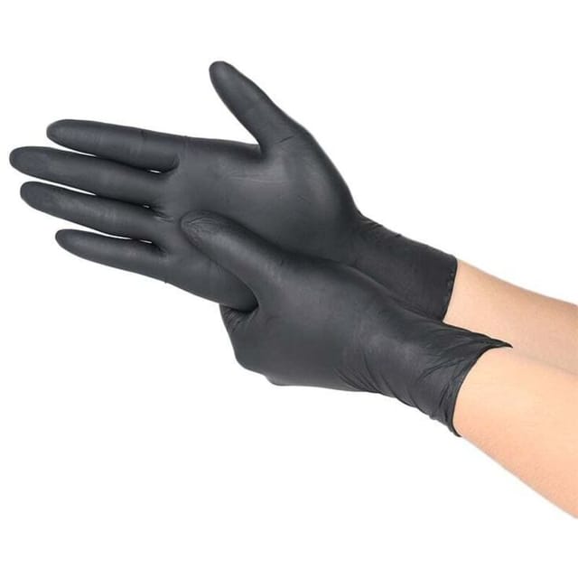 Nitrilhandschuhe, Größe M, Schwarze Nitrilhandschuhe, 100 Stück/box, Puderfrei, Latexfrei, Einweghandschuhe