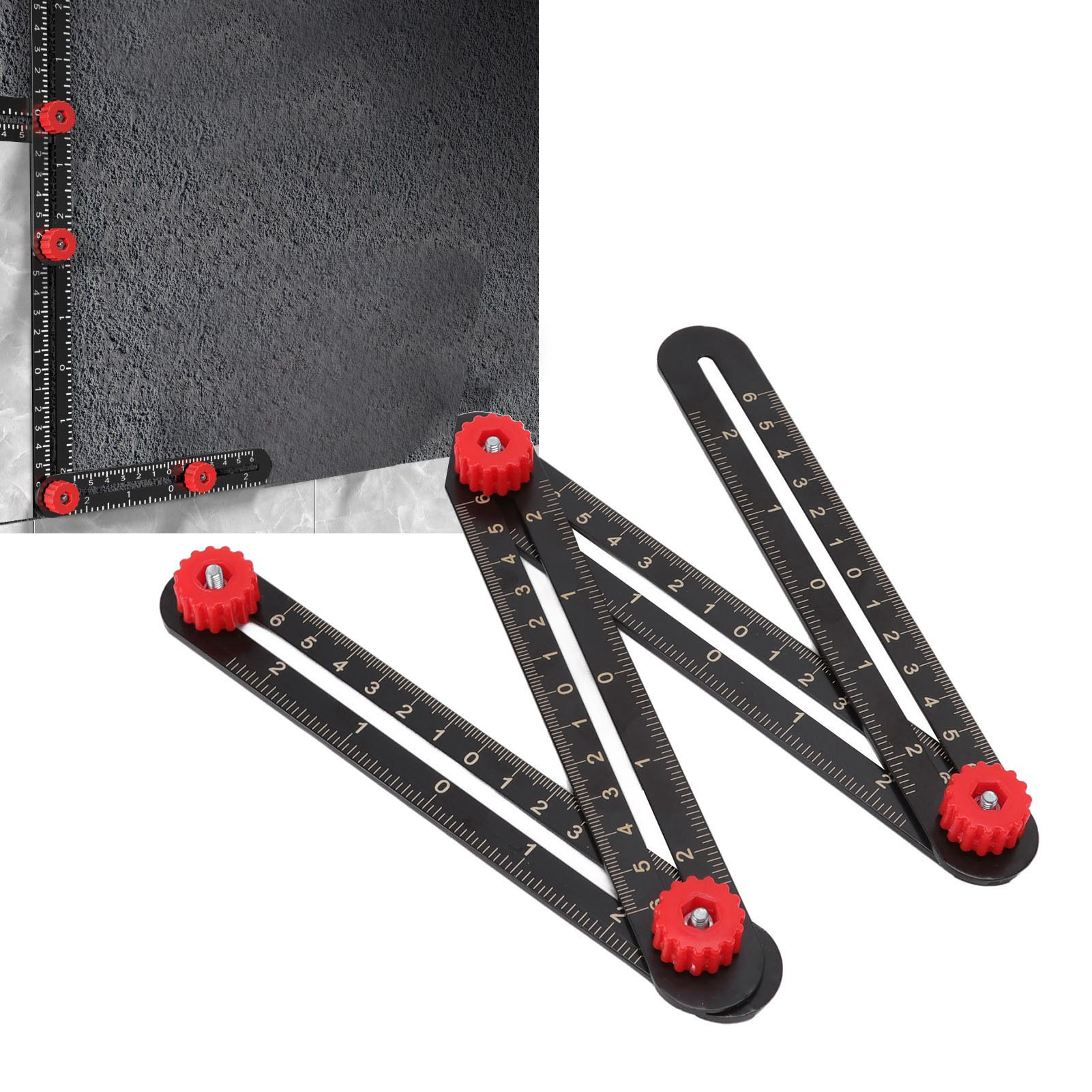 Dekoratives Positionierungslineal, Klapplineal, Universelles Positionierungslineal Aus Aluminiumlegierung, Fliesenpositionierungslineal, 4-teiliges Klapplineal