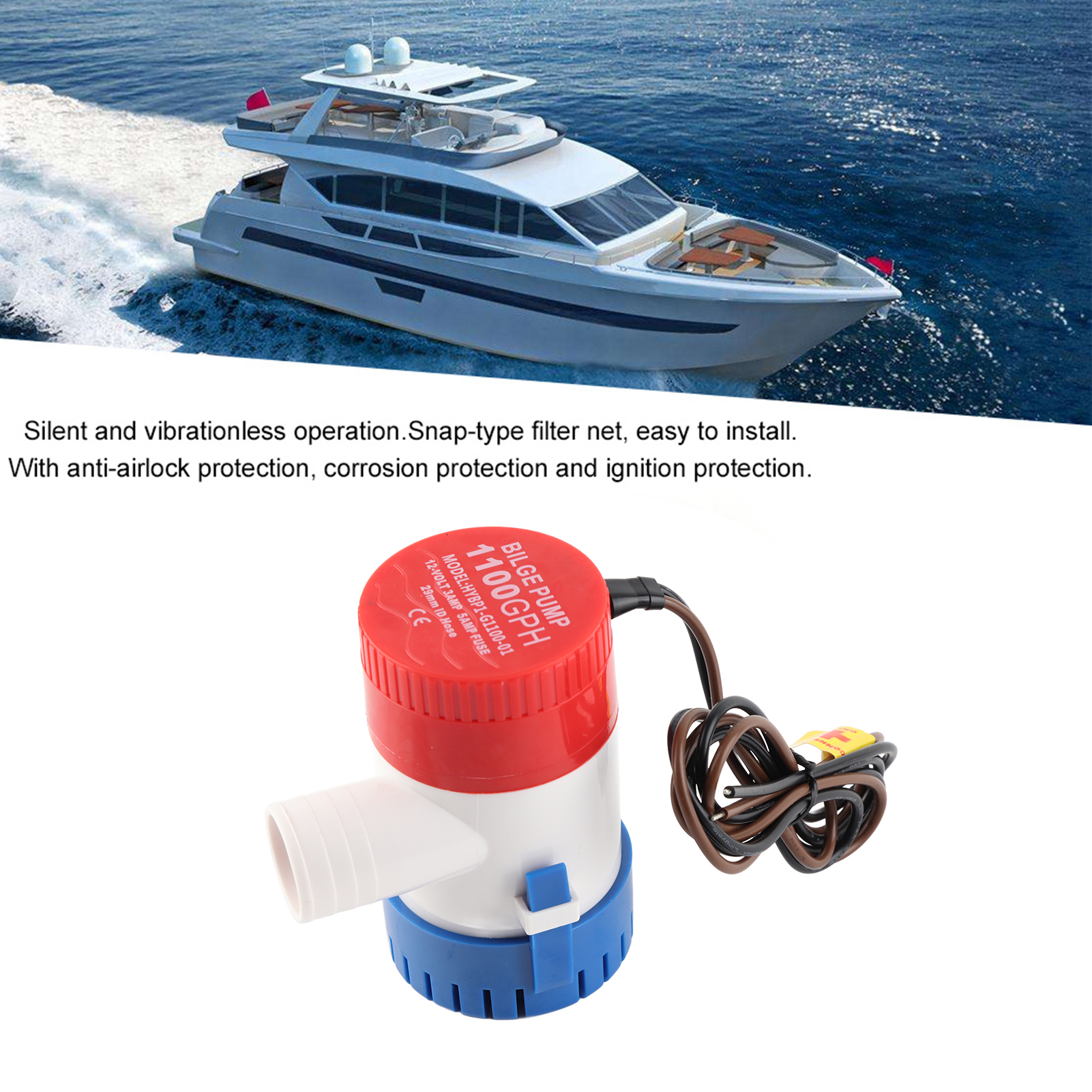 1100 Gph 12v Marine-tauchpumpe, Nicht-automatische Elektrische Marinepumpe