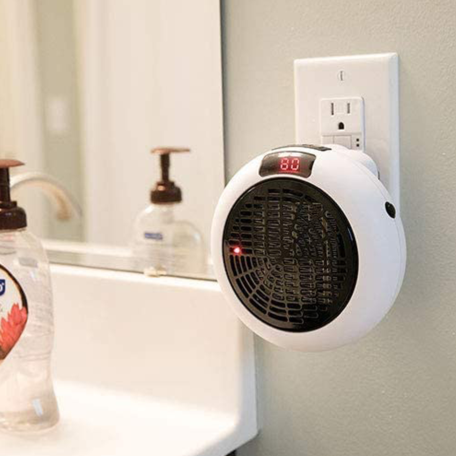 Mini Tragbarer Elektrischer Heizkörper, Ein Sehr Beliebtes Produkt Für Den Einsatz Zu Hause, Im Büro, Auf Dem Schreibtisch Oder An Der Wand, Rund Und Elektrisch.