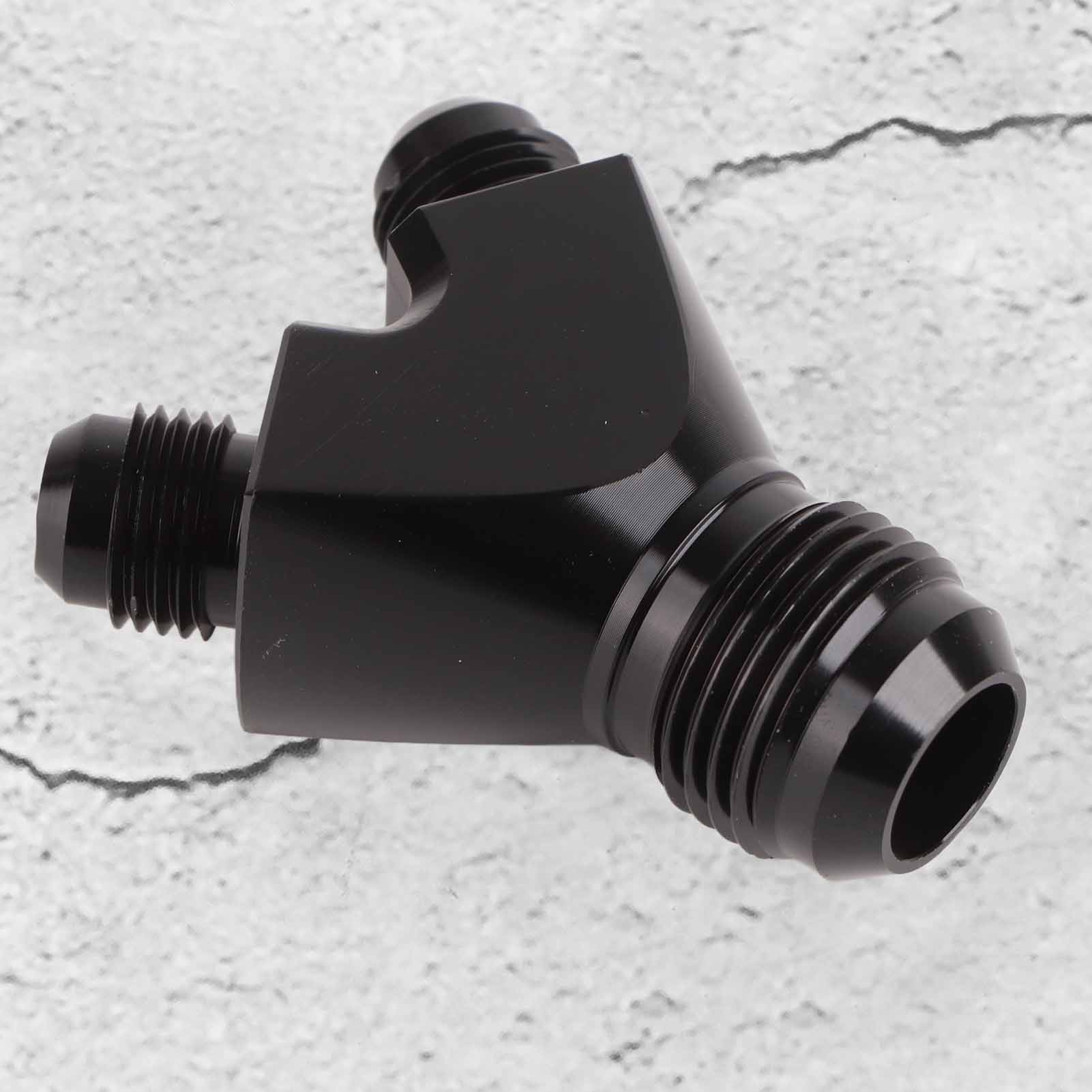 Schwarzer Aluminium-y-verbinderadapter Mit Bördelung An10 (10an) Auf An6 (6an).