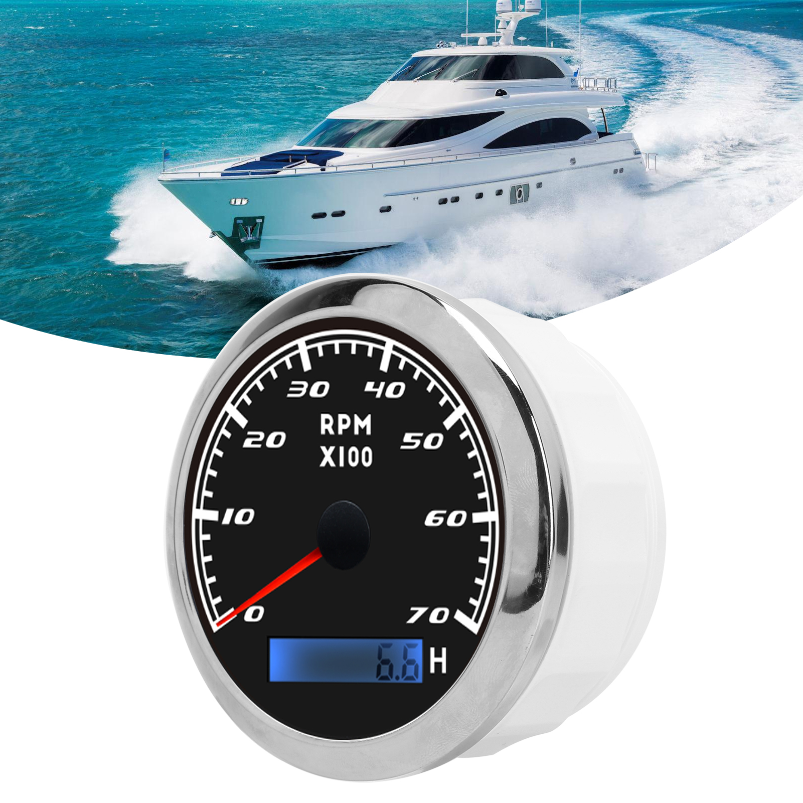 Universeller Analoger Drehzahlmesser Für Autos Und Boote (cx8007/cx8008) Schwarz