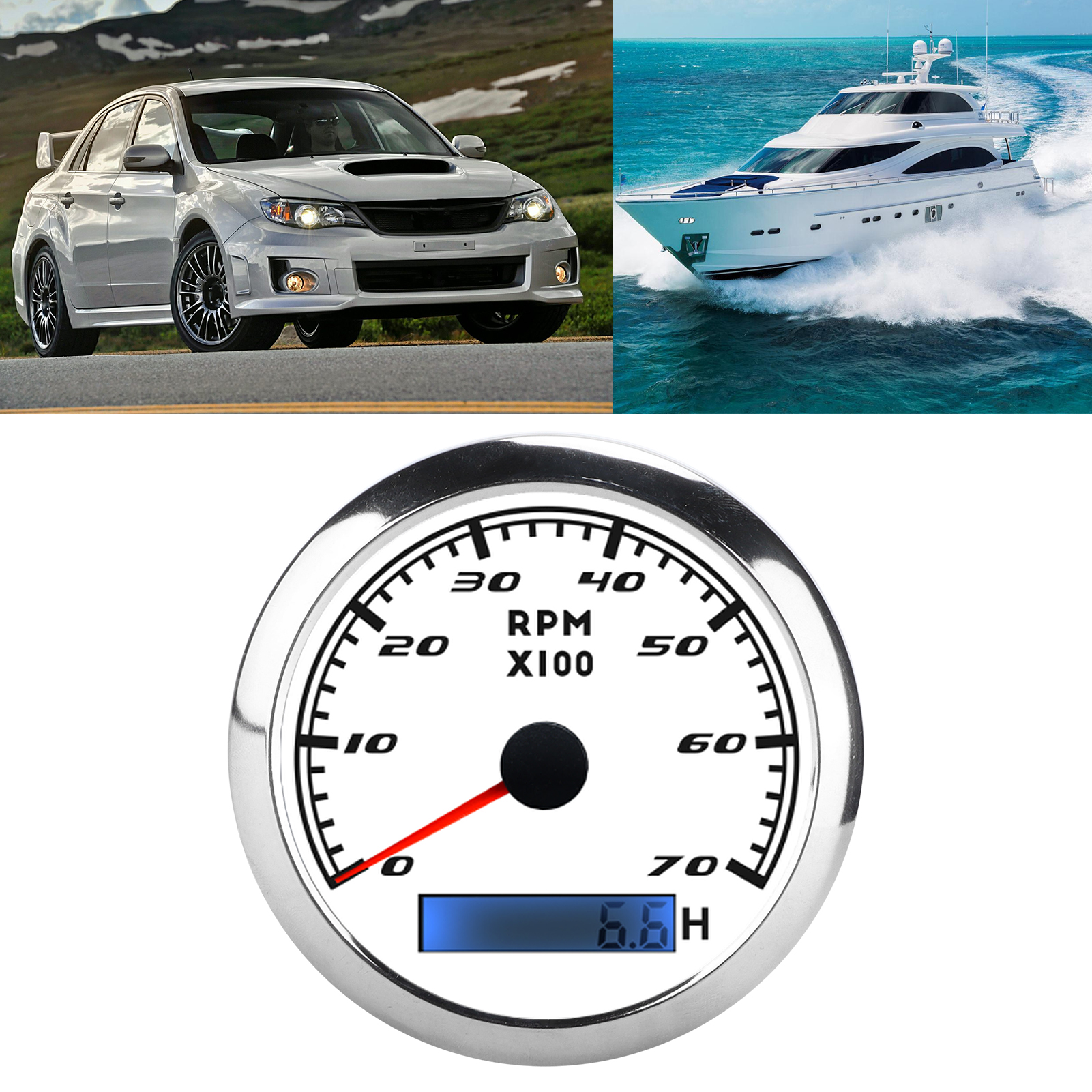 Analoger Drehzahlmesser Für Autos Und Boote, Universell Für Autos Und Boote (cx8007/cx8008), Weiß.