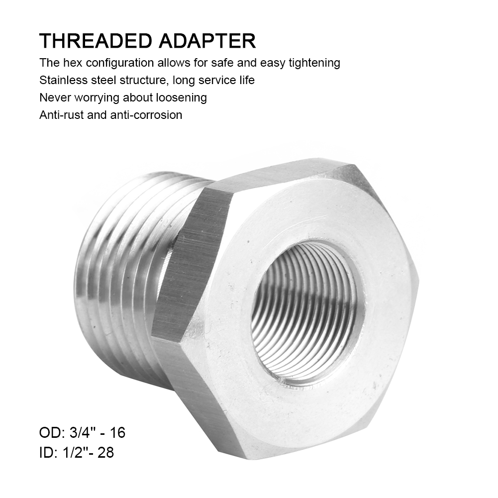 Gewindeanschluss Aus Edelstahl 1/2-28 Auf 3/4-16 Für Ölfilter- Und Kraftstofffilteradapter