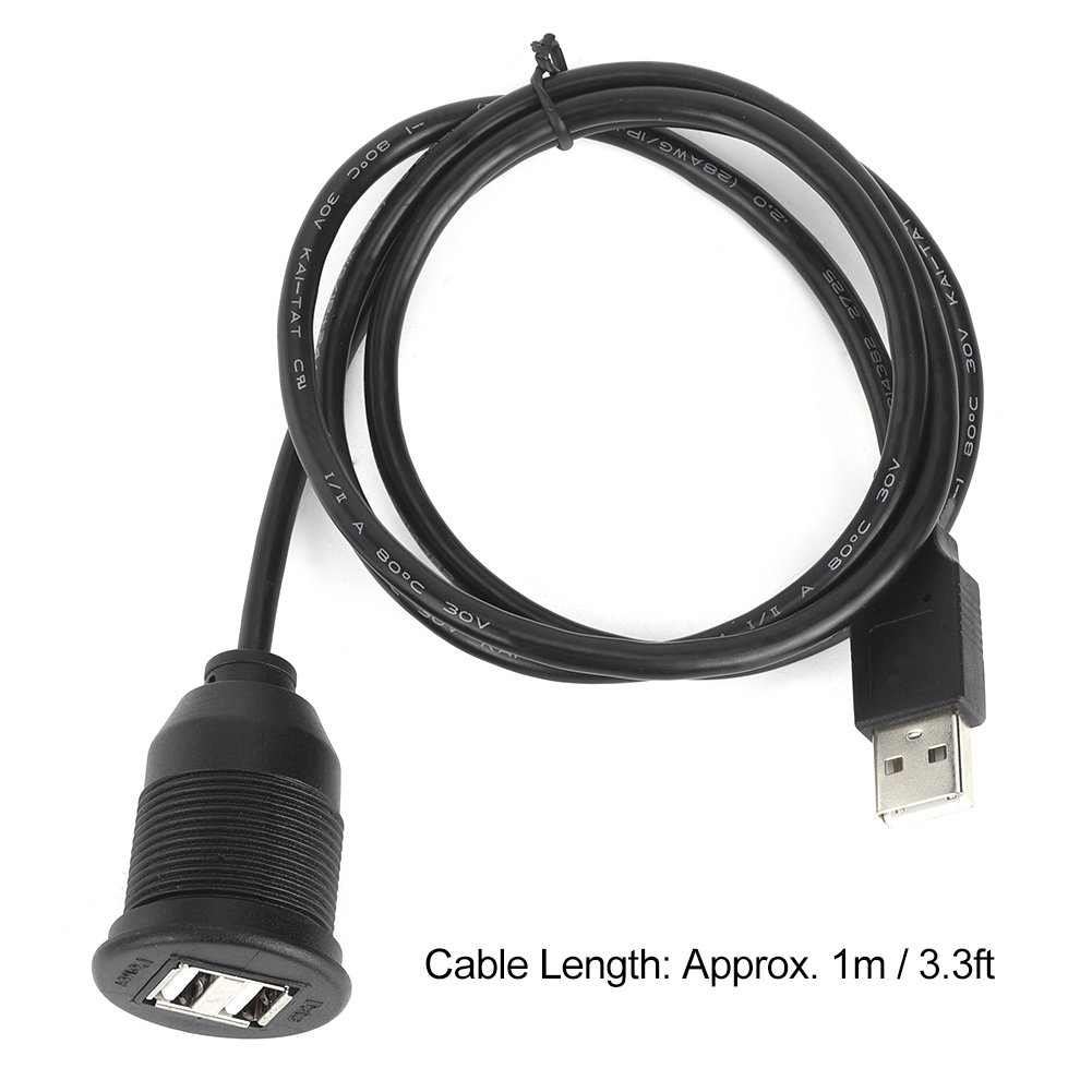 Wasserdichtes Usb 2.0 Stecker-buchse-kabel Für Datenkabel Am Armaturenbrett Von Autos Und Motorrädern.