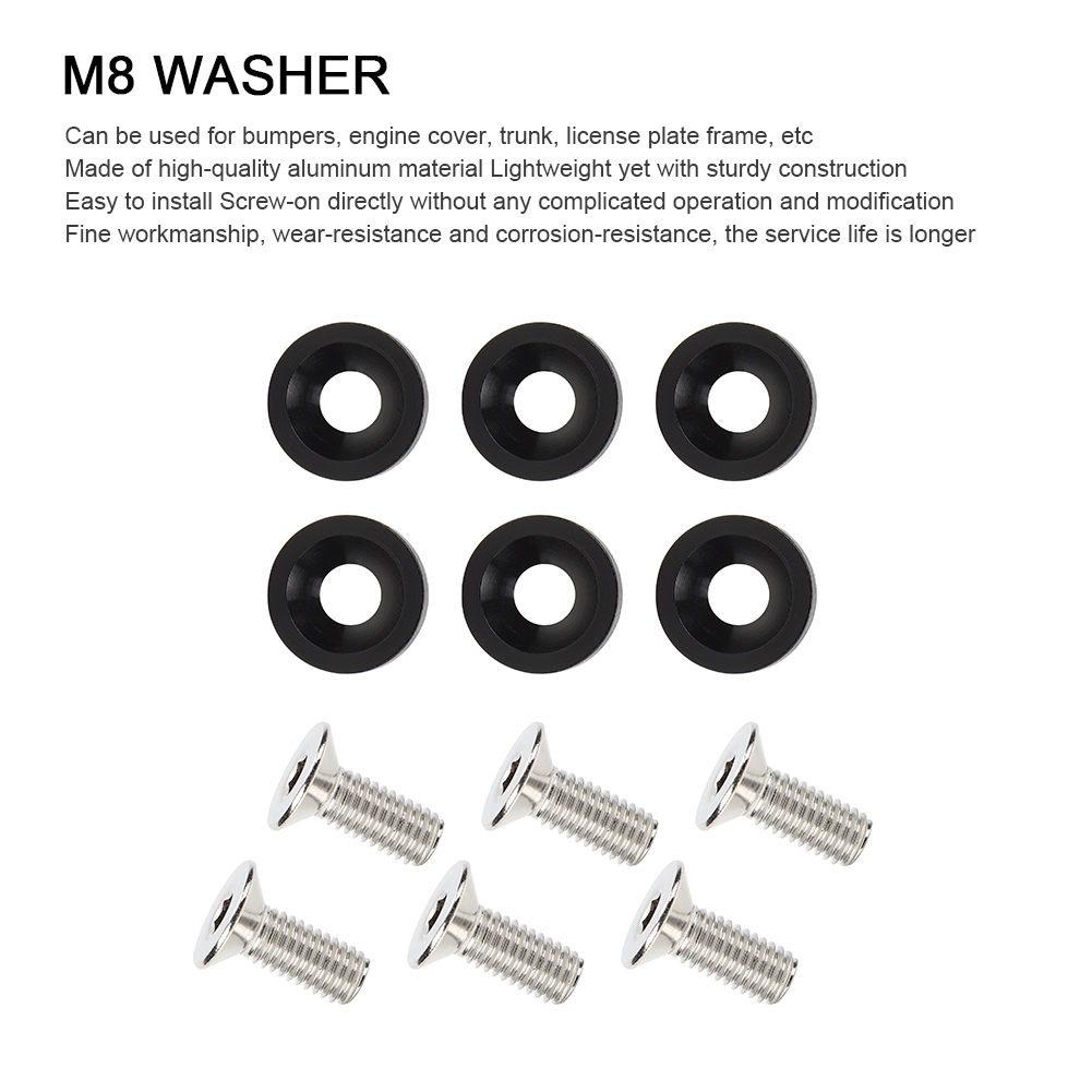 Universelle Zierdichtungen M8, 6er-pack, Schwarz Dp003