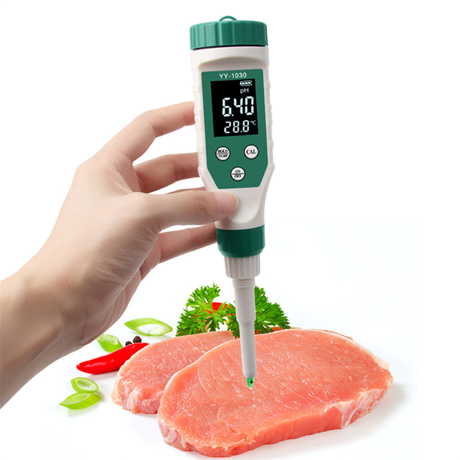 Digitales Bluetooth-ph-meter Für Babynahrung, Ph-meter Für Pasta, Ph-meter Für Käse Und Kosmetika, Ph-meter Für Bodensubstrate Mit Perforationselektrode.