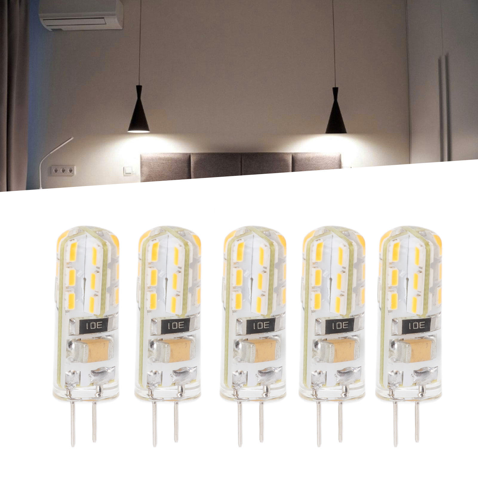 G4 Led-lampe, Doppelsockel, Silikonfassung, 1,5 W, 110 V Ac, 110 Lm, Außenbeleuchtung, Warmweiß