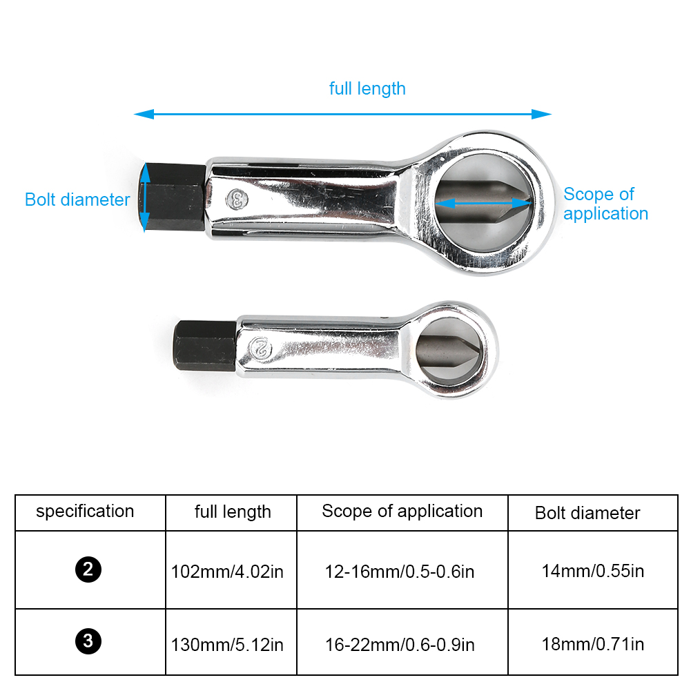 Dreiteiliges Mutternausdreher-set (4-22 Mm) Für Die Kfz-reparatur