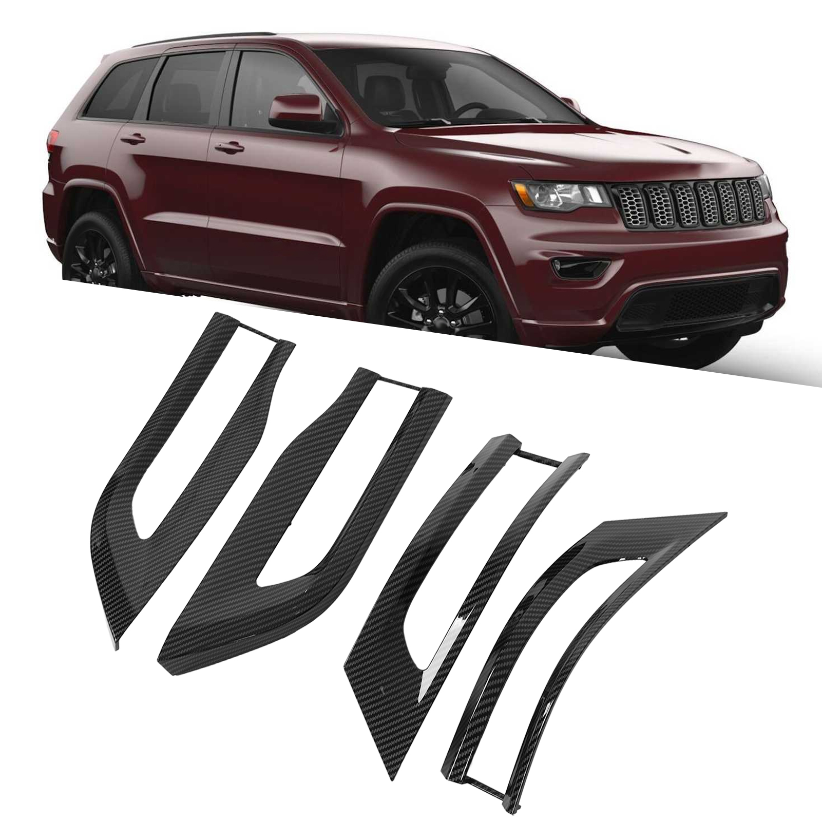 Fahrzeugmodifikation: Rücklichtabdeckung, Dekorativer Rahmen In Carbonfaser-optik Für Jeep Grand Cherokee 2014-2020