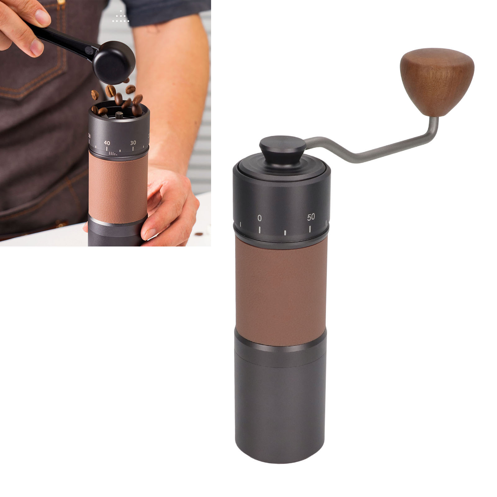 Icafilas 420 Manuelle Kaffeemühle Mit Herausnehmbarem Mahlwerk, Tragbare Kaffeemaschine