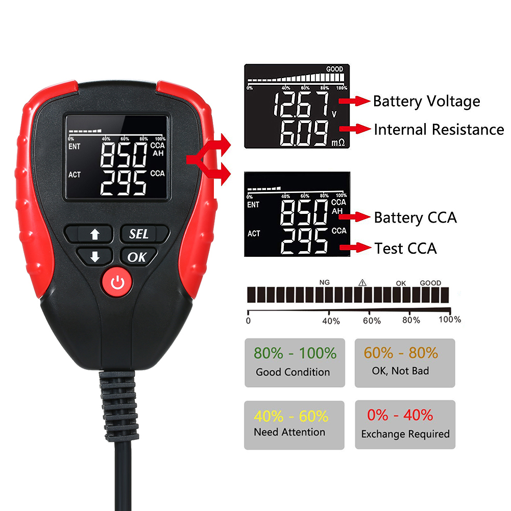 Ae310 12v Digitaler Kfz-batterietester Mit Lcd-display