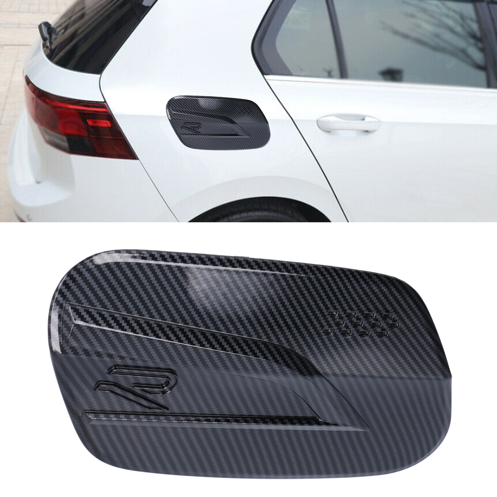 Fahrzeugmodifikation: Tankdeckel-dekoration Aus Strukturierter Kohlefaser Für Vw Golf 8 Mk8 2020-2021.