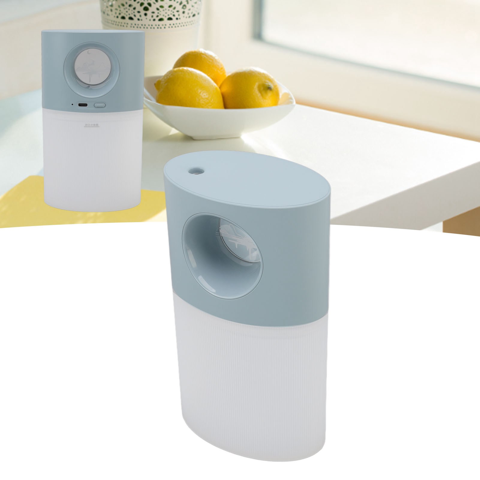 350 Ml Mini-luftbefeuchter Mit Nachtlicht, Usb-aufladbar, Blau