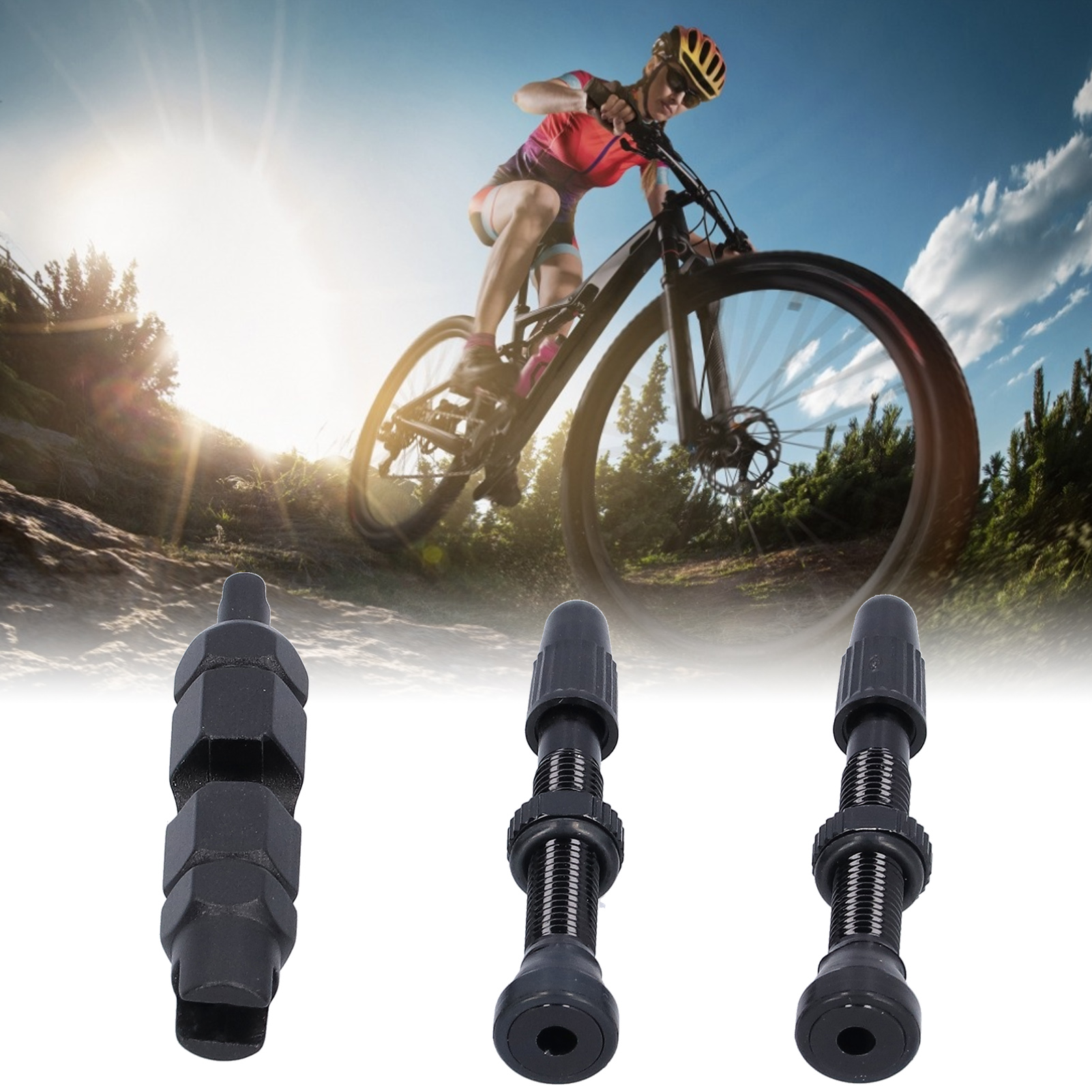 Rennrad, Faltrad, Französisches Fahrrad, Herausnehmbarer Ventileinsatz, Ventilschaft Mit Montage-/demontagewerkzeug, 40-mm-ventil, Schwarz.