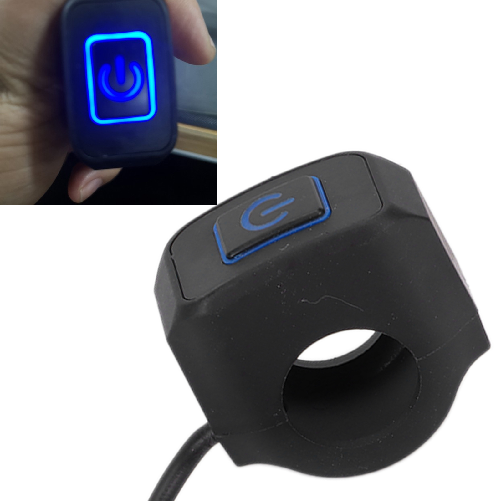 Universeller 22-mm-motorradlenkerschalter (blau)