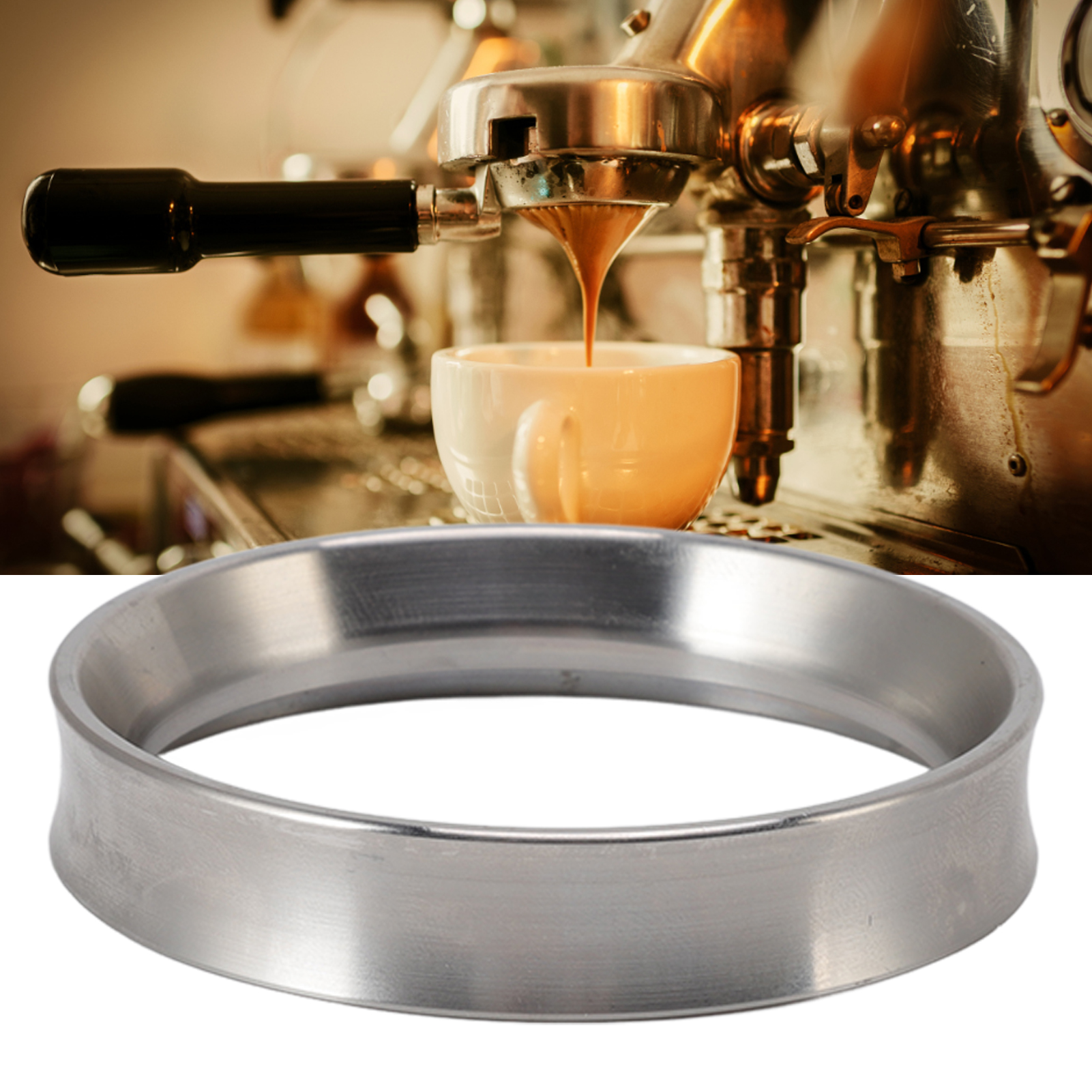 Auffangring Für Kaffeepulver, Spritzsicherer Auffangring Für Kaffeepulver, Magnetischer Auffangring Aus Edelstahl, 51 Mm.
