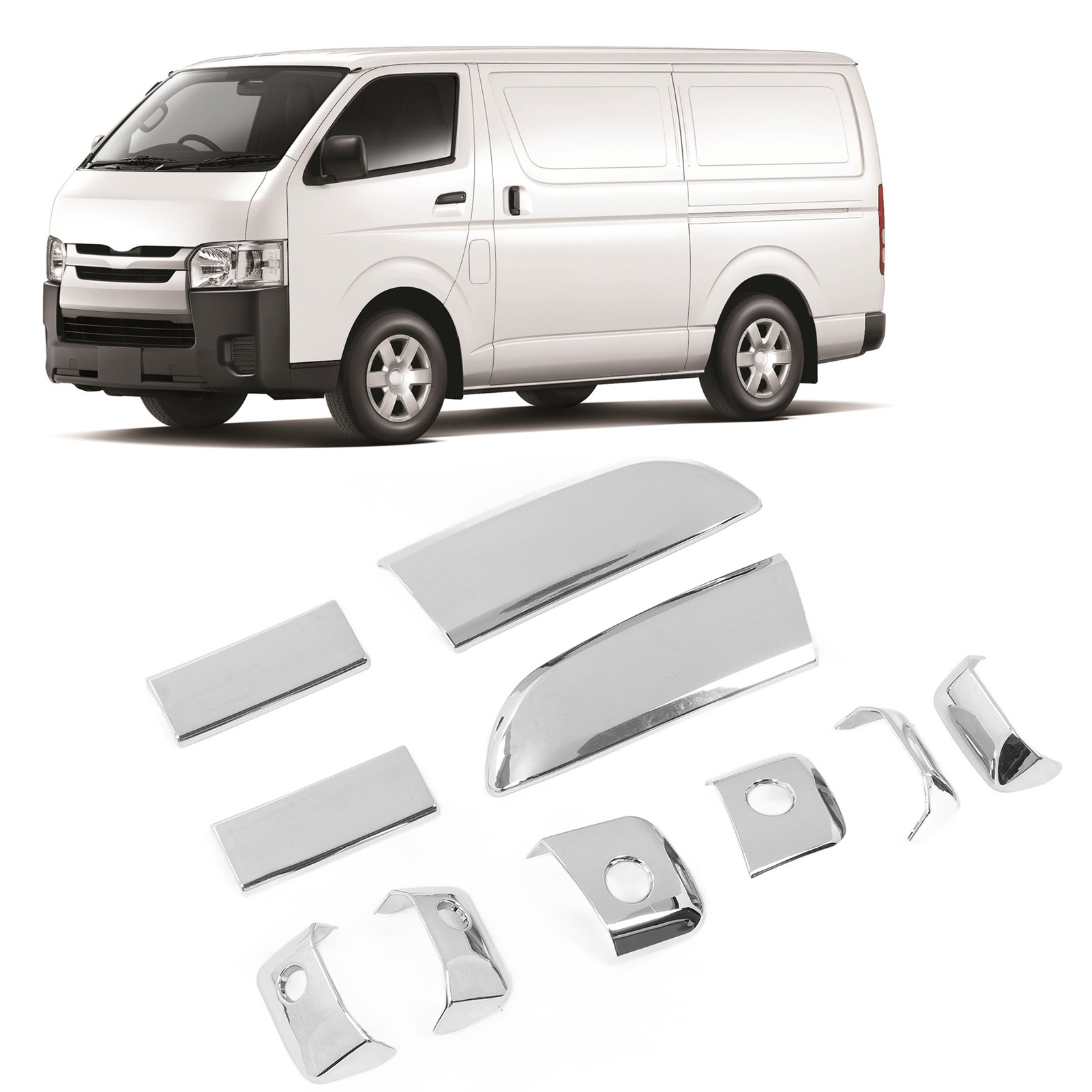 Dekorative, Galvanisierte Platten Für Die Außentürgriffe Des Toyota Hiace (2005–2015)